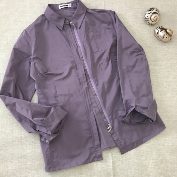 Jil Sander Tops - JIL SANDER Silk Blend Utility Shirt Jacket